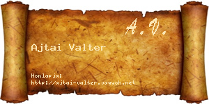Ajtai Valter névjegykártya